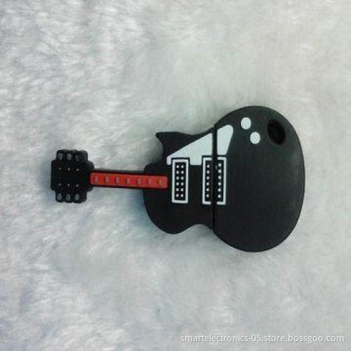 Rubber Guitar USB Flash Drives, 64MB-128GB Capacity